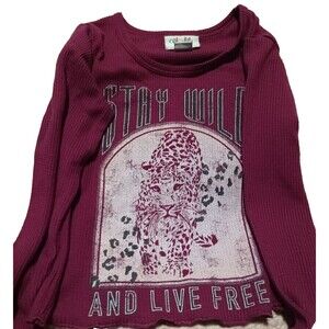 colorful planet girls maroon size xs 4/5 long sleeve